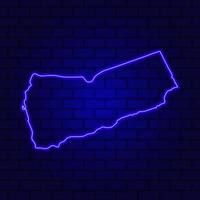 Yemen incandescente insegna al neon sullo sfondo del muro di mattoni foto