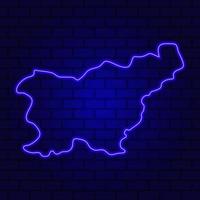 Slovenia incandescente insegna al neon sullo sfondo del muro di mattoni foto