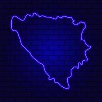 bosnia ed erzegovina incandescente insegna al neon sullo sfondo del muro di mattoni foto