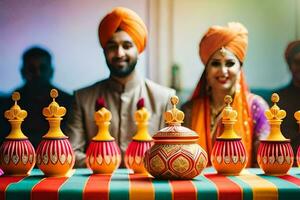 indiano nozze arredamento idee. ai-generato foto