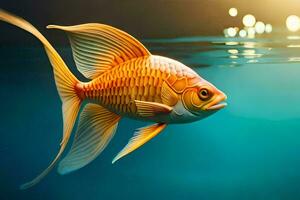 pesce rosso, pesce, acqua, il oceano, il sole, luce, HD sfondo. ai-generato foto