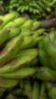 sfocatura foto di frutta banana con colore verde fresco