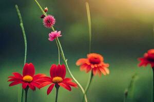 foto sfondo, il sole, fiori, il campo, il sole, fiori, il campo,. ai-generato