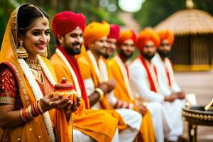 indiano nozze cerimonia nel delhi. ai-generato foto