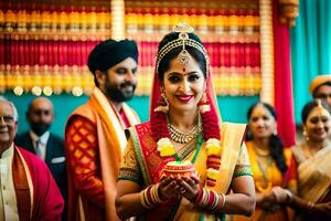indiano nozze cerimonia nel India. ai-generato foto