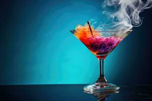 Fumo infusione tecnica applicato per di lusso cocktail isolato su un' pendenza sfondo foto