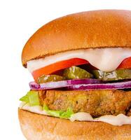 salutare vegano vegetariano carne gratuito hamburger foto