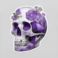 cranio e fiori ai generativo foto