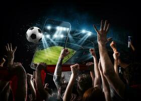 orologio un' vivere gli sport evento su il tuo mobile dispositivo. scommesse su calcio fiammiferi foto
