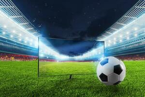 streaming tv canale di calcio stadio pronto per un' calcio incontro foto