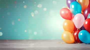 colorato palloncini decorazione per compleanno celebrazioni. foto