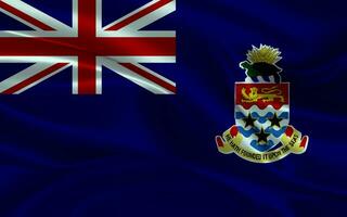 3d agitando realistico seta nazionale bandiera di caimano isola. contento nazionale giorno caimano isola bandiera sfondo. vicino su foto