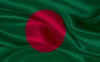 3d agitando realistico seta nazionale bandiera di bangladesh. contento nazionale giorno bangladesh bandiera sfondo. vicino su foto