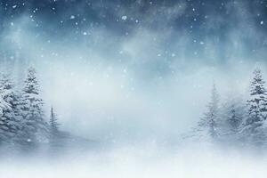 inverno nevoso foresta sfondo con copia spazio. Natale e nuovo anno vacanze. ai generato. foto