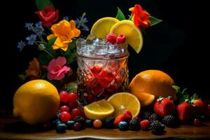 piccante eco frutta cocktail. creare ai foto