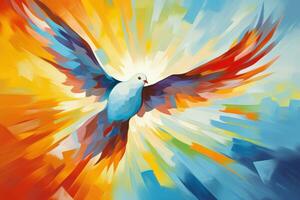 divine colomba santo spirito volare. creare ai foto