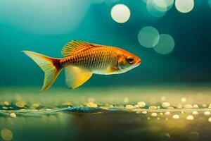 pesce rosso nuoto nel il acqua. ai-generato foto