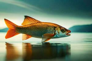 un' pesce è nuoto nel il acqua. ai-generato foto