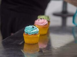 Pasqua pastello fatto a mano gruppo di muffin foto