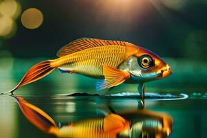 pesce rosso nel il acqua. ai-generato foto