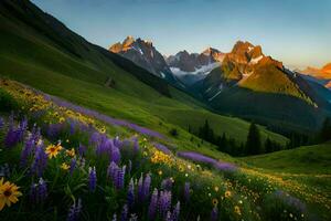 il fiori di il montagne. ai-generato foto