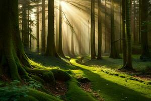 parete arte - fotografia - foresta sentiero di giacomo Watson. ai-generato foto