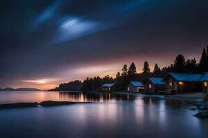 foto sfondo il cielo, lago, il mare, il acqua, il cielo, il acqua,. ai-generato