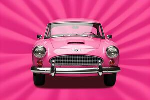 classico auto rosa sfondo generativo ai foto