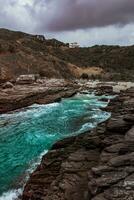 foto immagine di il bellissimo oceano della costa Visualizza Montana amarilla tenerife