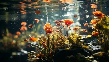 il vivace fiore fiori nel il prato, circondato di natura generato di ai foto