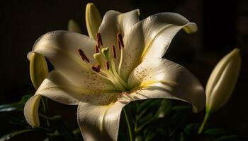 un' vivace mazzo di fresco, fragrante fiori nel un' formale giardino generato di ai foto