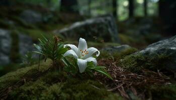 natura bellezza nel un' singolo fiore, fioritura con freschezza e colore generato di ai foto