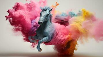 astratto cavallo con complesso movimento e nebbioso colore, generativo ai illustrazione foto