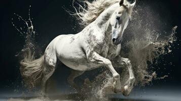 astratto cavallo con complesso movimento e nebbioso colore, generativo ai illustrazione foto