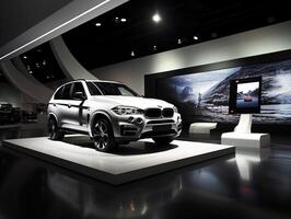 BMW x5 esposizione. generativo ai foto