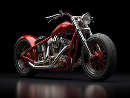 bobber motociclo esposizione. generativo ai foto