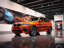 BMW x5 esposizione. generativo ai foto