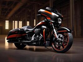 Harley Davidson electra scivolare esposizione. generativo ai foto