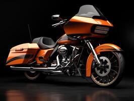 Harley Davidson strada scivolare esposizione. generativo ai foto