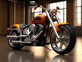 Harley Davidson Grasso ragazzo esposizione. generativo ai foto