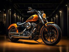 Harley Davidson sportivo esposizione. generativo ai foto