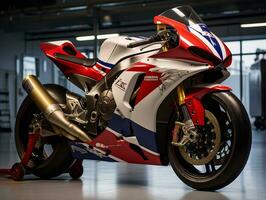 honda cbr1000rr Lama di Fuoco esposizione. generativo ai foto