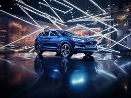 Hyundai Tucson esposizione. generativo ai foto