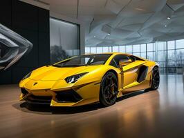 lamborghini aventador esposizione. generativo ai foto