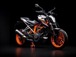 ktm 390 duca esposizione. generativo ai foto