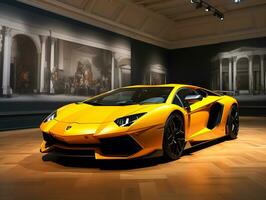 lamborghini aventador esposizione. generativo ai foto