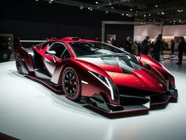 lamborghini veneno esposizione. generativo ai foto