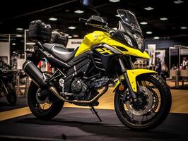 suzuki v-strom 650 esposizione. generativo ai foto