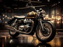 trionfo bonneville t120 esposizione. generativo ai foto