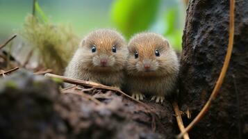 foto di da sciogliere il cuore Due marmotte con un enfasi su espressione di amore. generativo ai